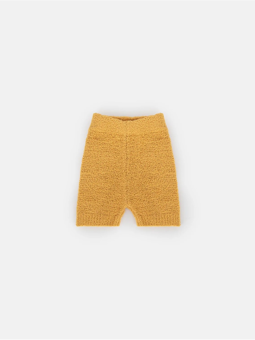 7am Enfant Fuzzy Knit Shorts in Mustard Yellow